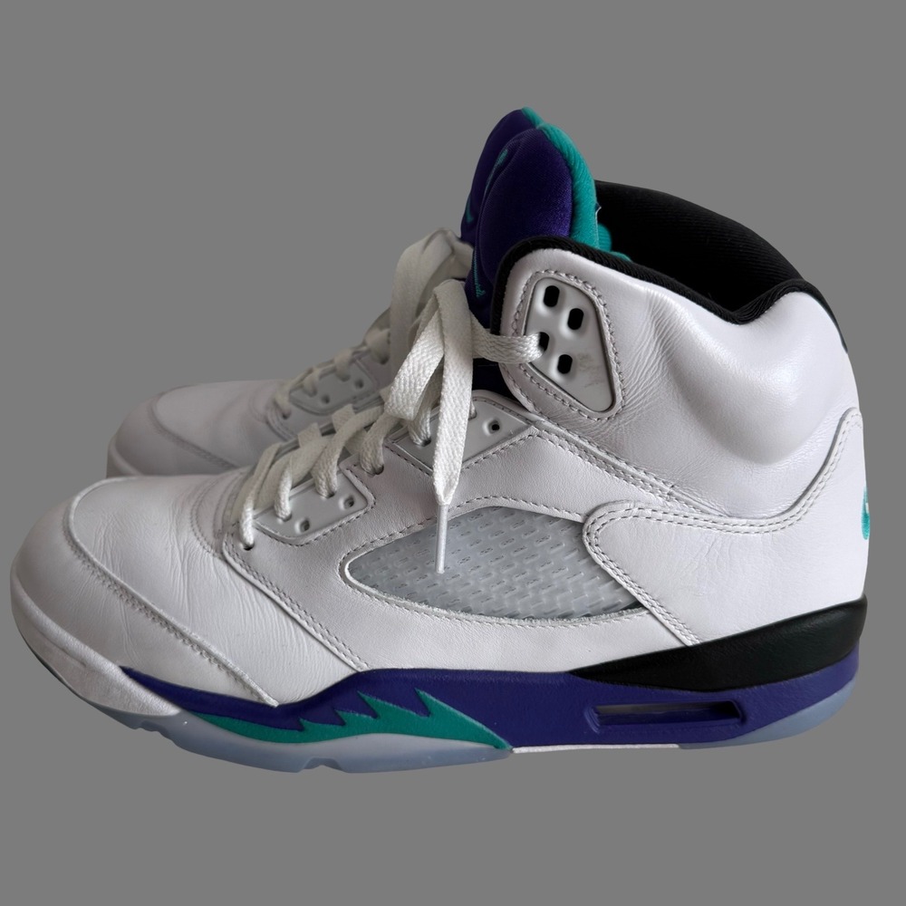 Nike Air Jordan 5 Retro Grape White New Emerald Grape Ice HQ7978-100 Mens 10.5